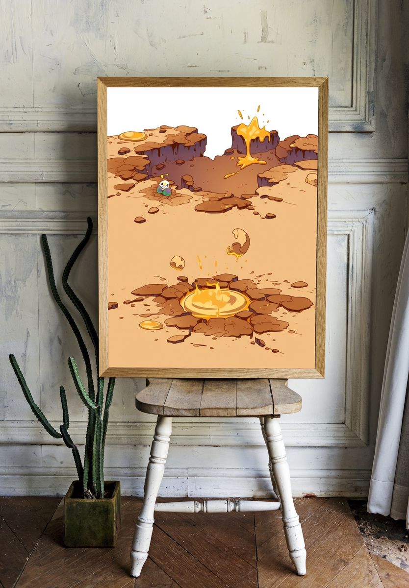 Molten Crater Illustration Poster. — room view 1
