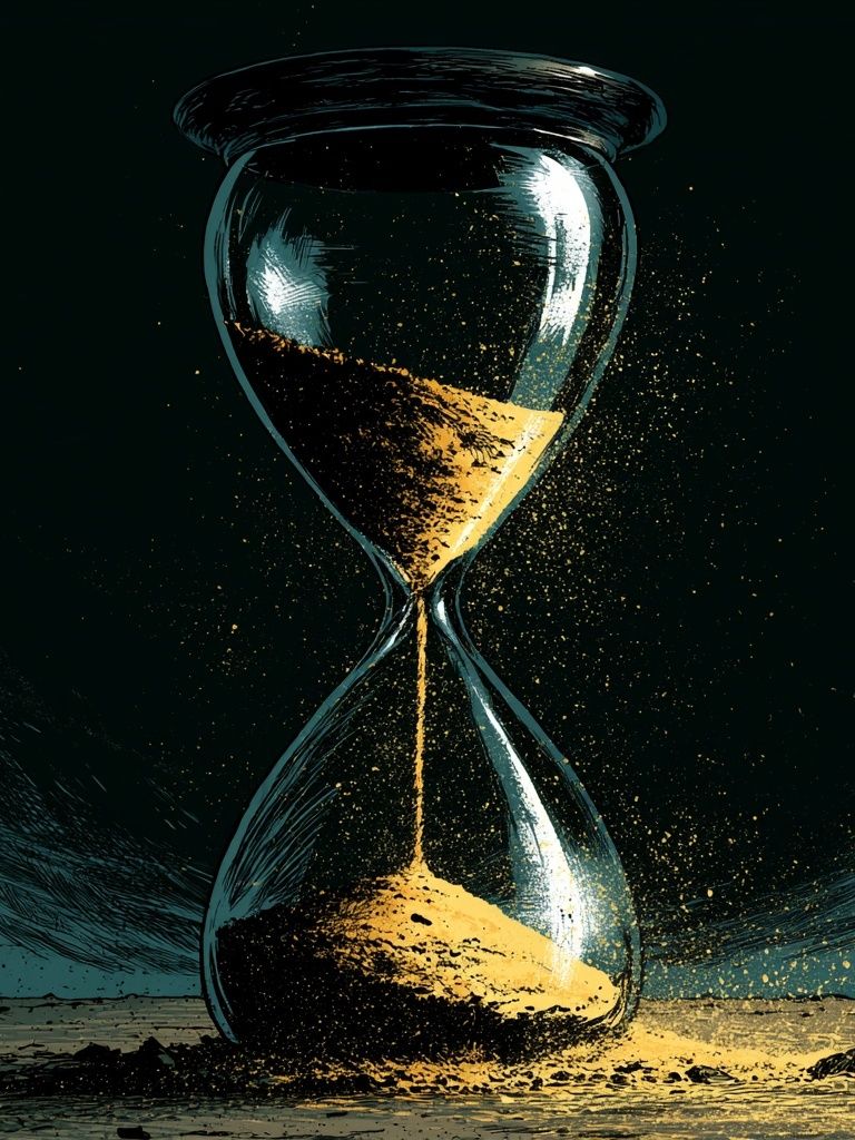 Surreal Hourglass Illustration Poster. poster — illustration art