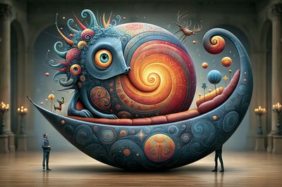 Surreal Snail Dreamscape Poster.