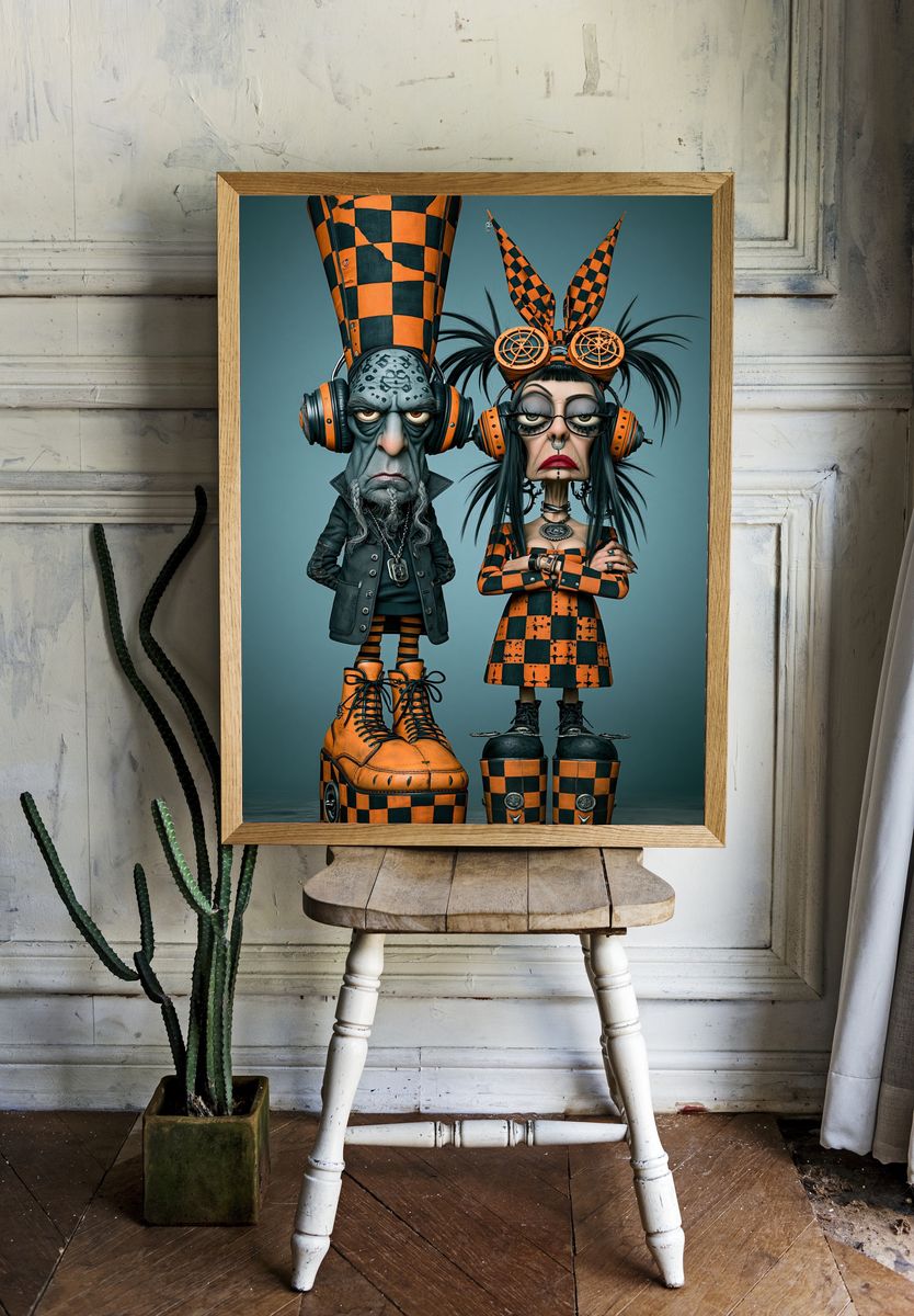 Punk Duo Character Print. room preview