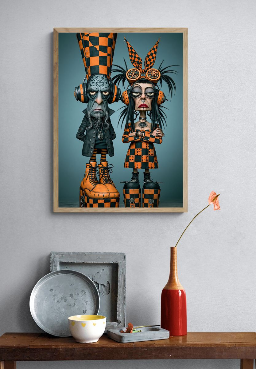 Punk Duo Character Print. — room view 3