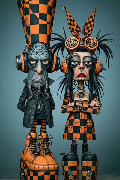 Punk Duo Character Print.