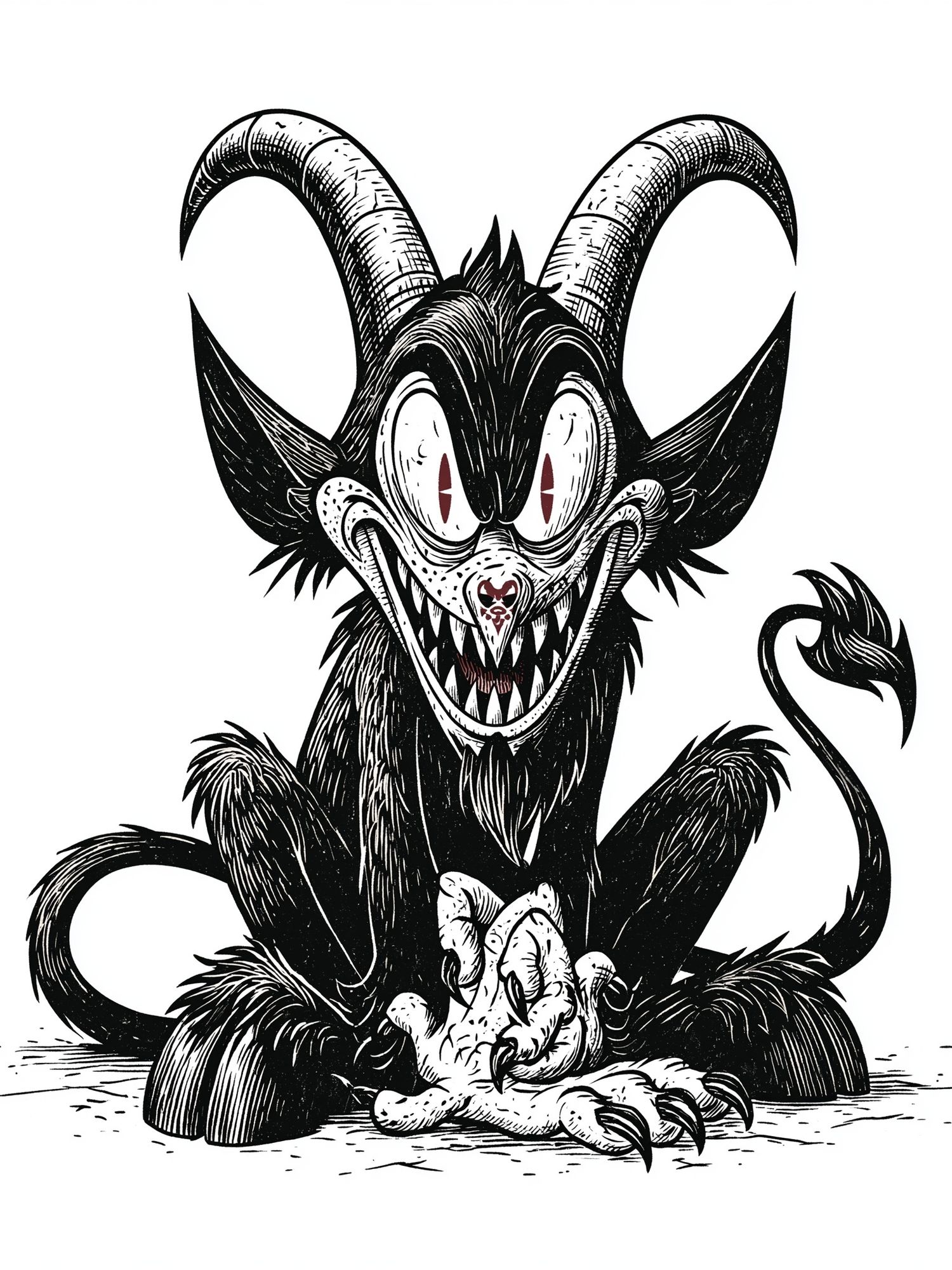 Demonic Goat Illustration Poster. poster — illustration art