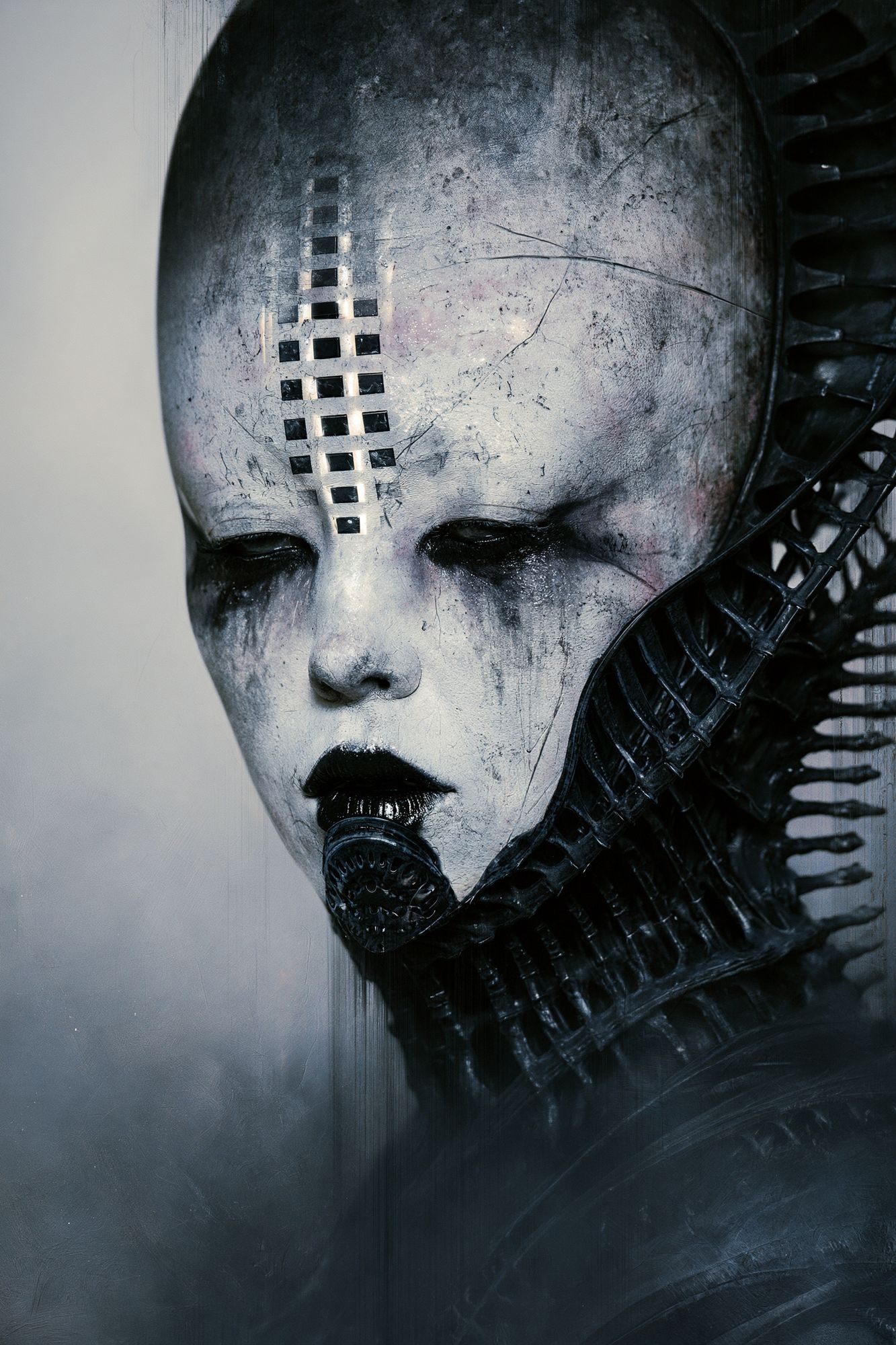 Cyberpunk Mask Portrait Poster. poster — illustration art