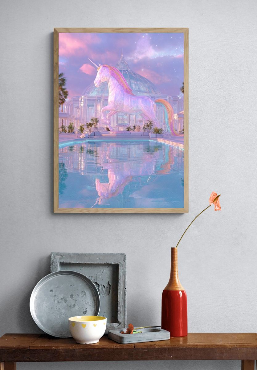 Pastel Unicorn Palace Print. — room view 3