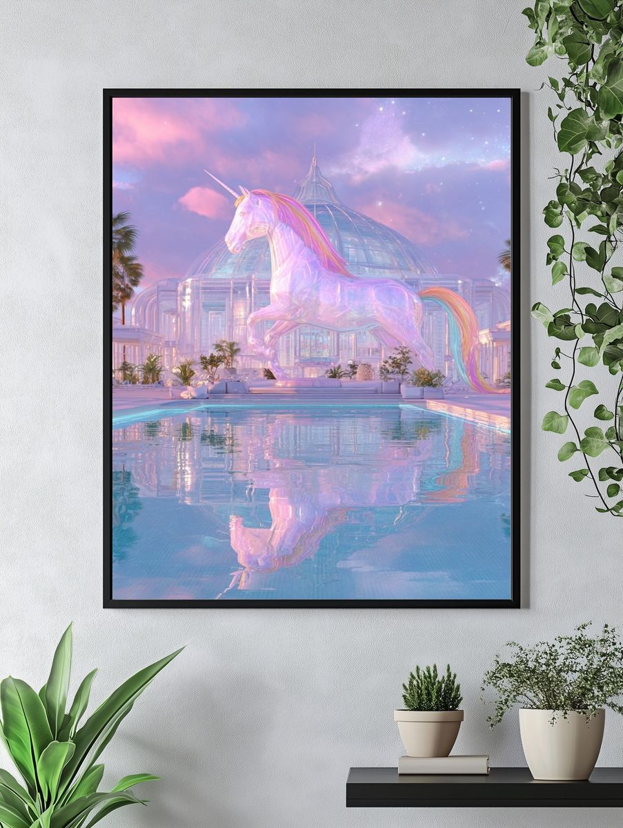 Pastel Unicorn Palace Print. — room view 4