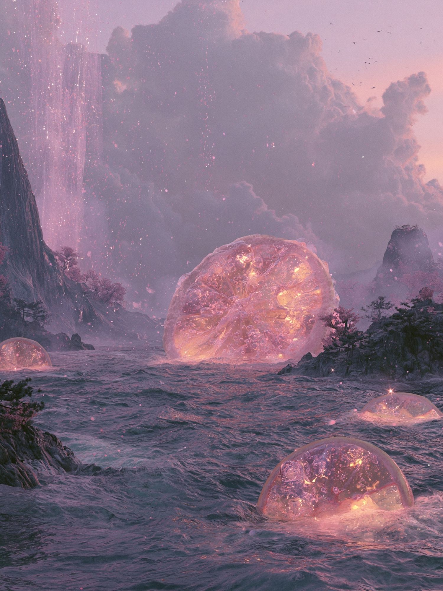 Dreamy Crystal Seascape Poster. poster — illustration art