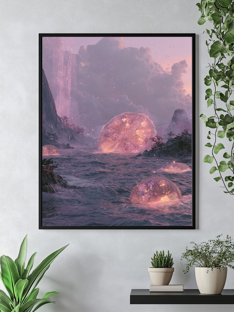 Dreamy Crystal Seascape Poster. — room view 4