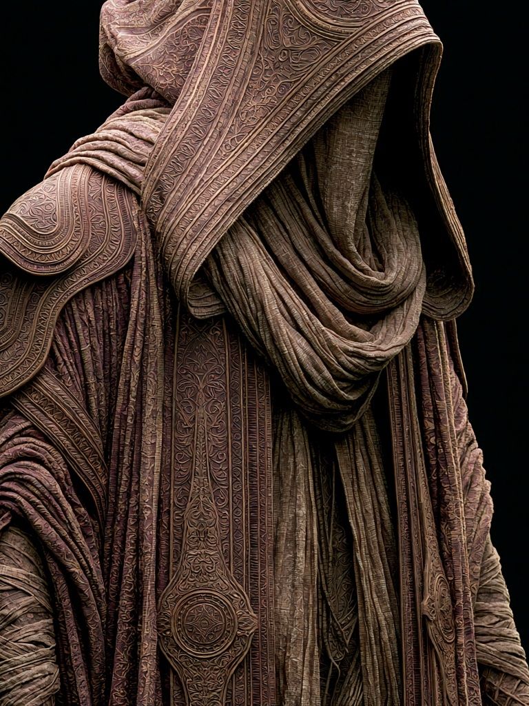 Mystic Hooded Figure Illustration Print. poster detail