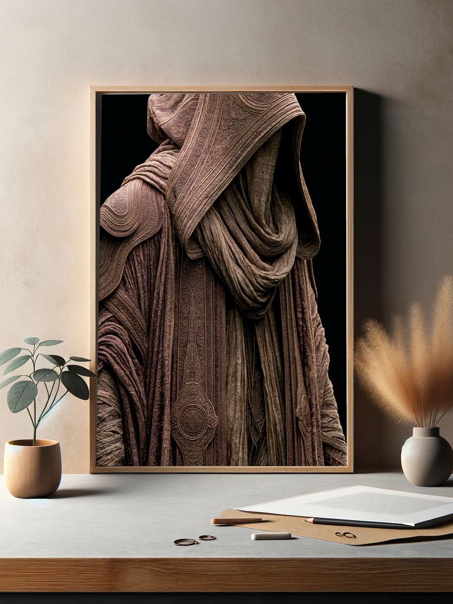 Mystic Hooded Figure Illustration Print. — room view 2