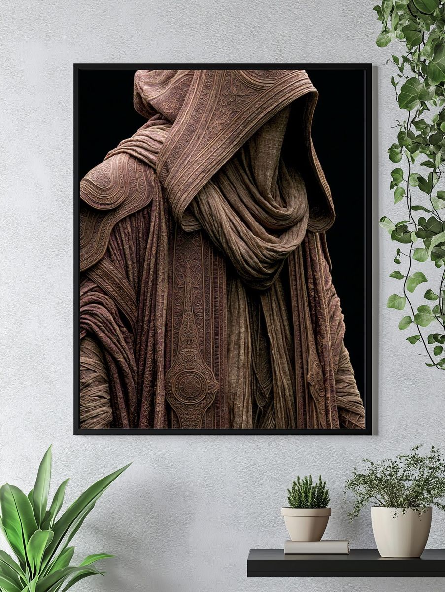 Mystic Hooded Figure Illustration Print. — room view 4