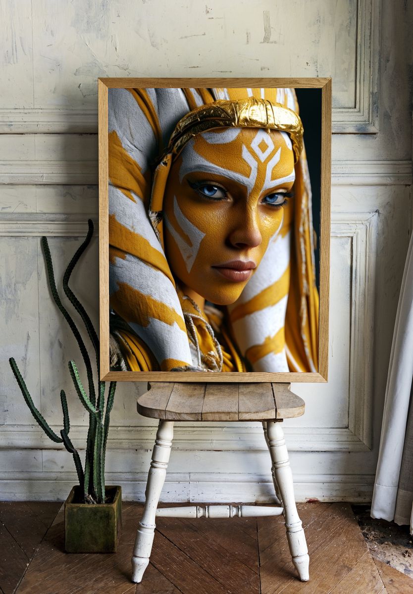 Golden Pharaoh Portrait Print. — room view 1
