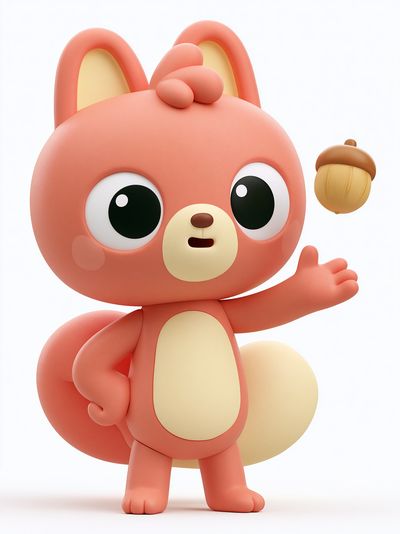 Cute Squirrel Character Illustration Poster.