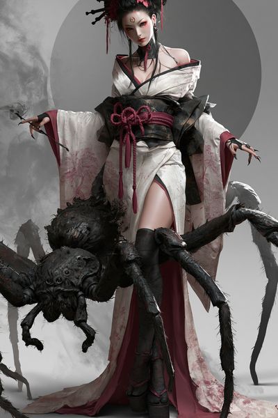 Spider Geisha Digital Art Poster. poster print