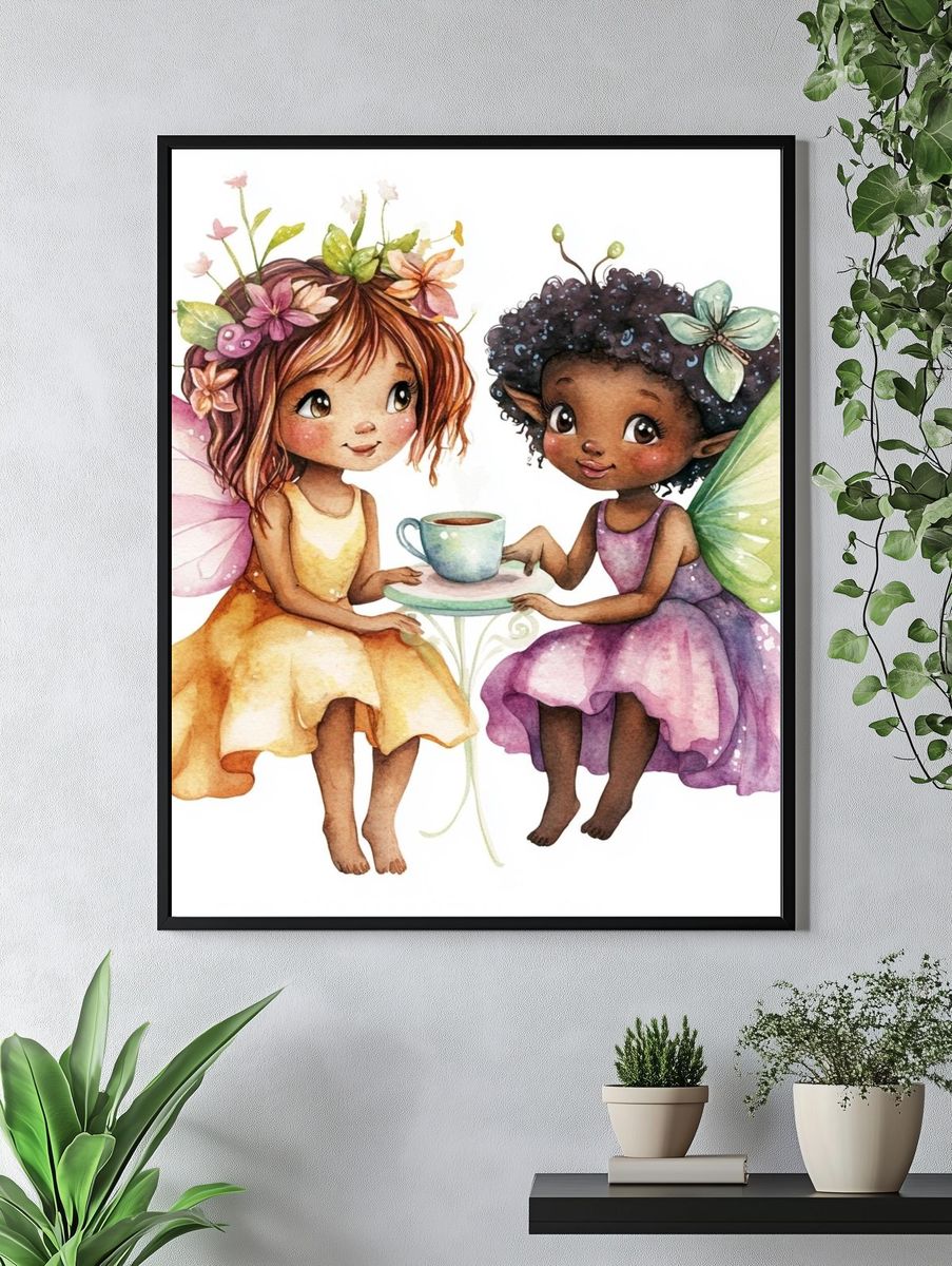 Fairy Tea Party Illustration Print. — room view 4
