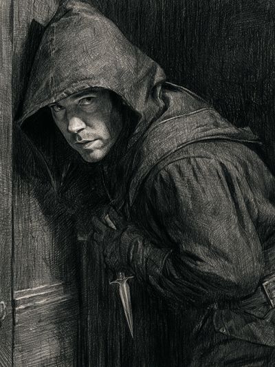 Hooded Assassin Sketch Poster. poster