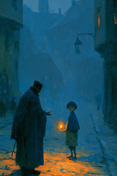 Lantern Alley Scene Illustration Poster.