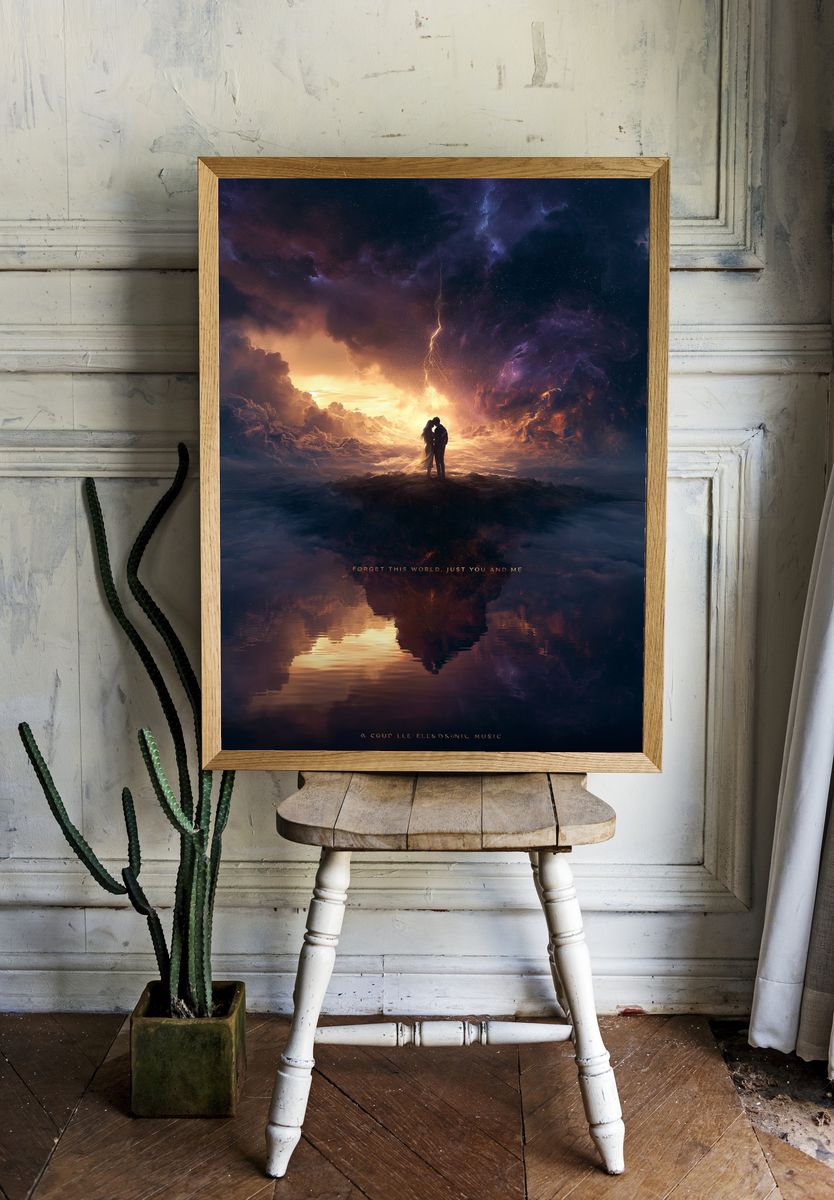 Mystic Cat Warrior Illustration Poster. — room view 1