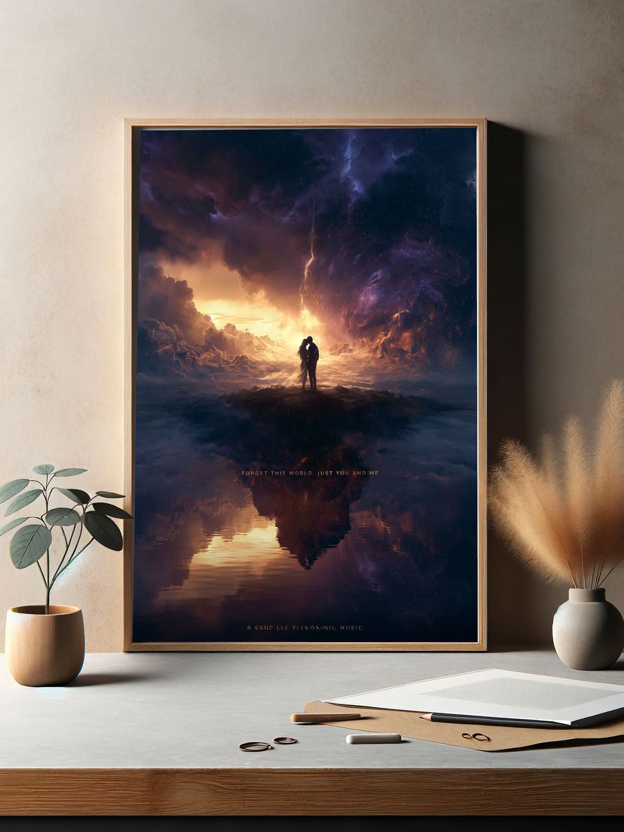 Mystic Cat Warrior Illustration Poster. — room view 2