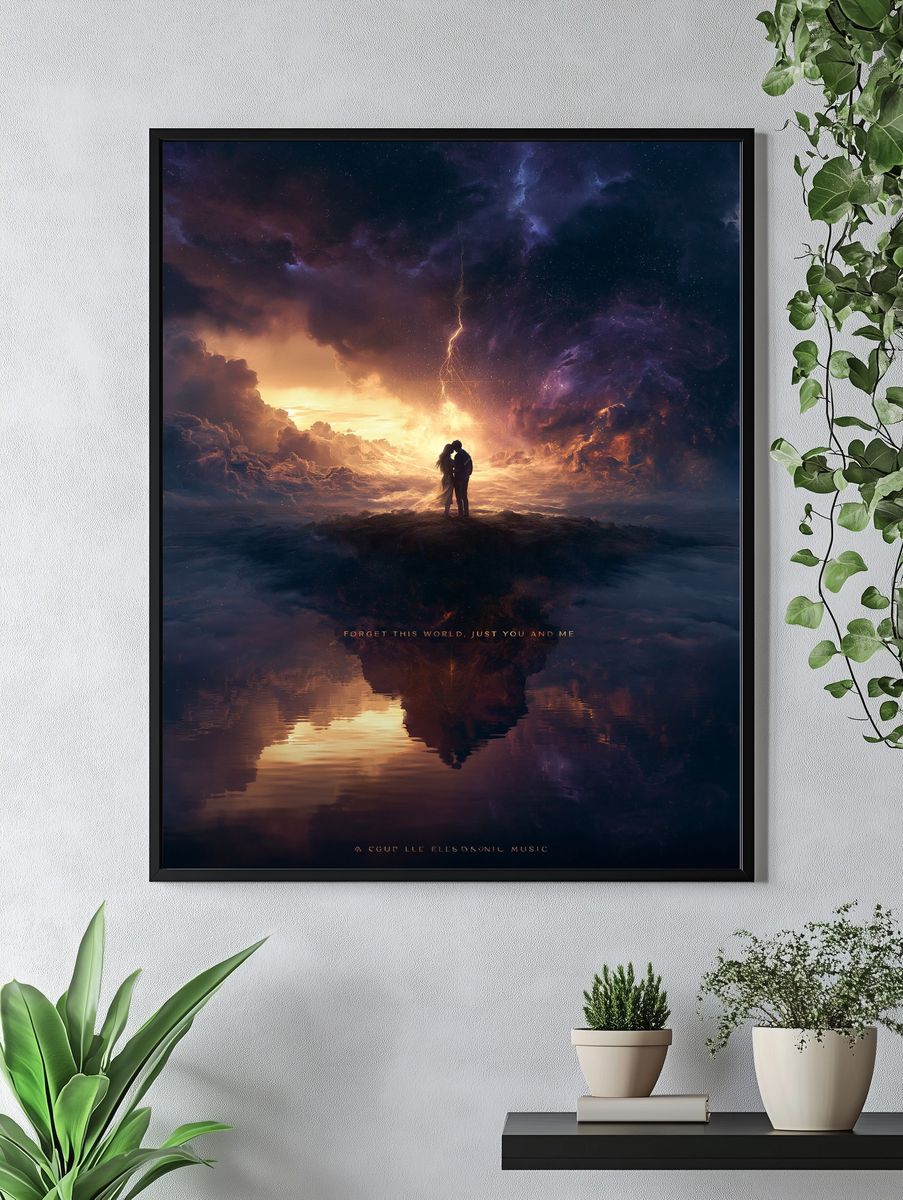 Mystic Cat Warrior Illustration Poster. — room view 4