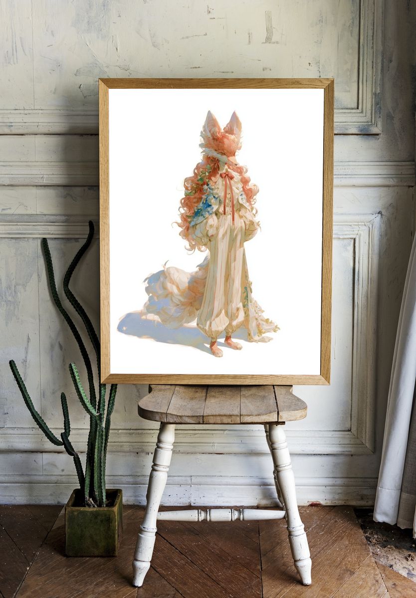 Fox Character Illustration Print. room preview