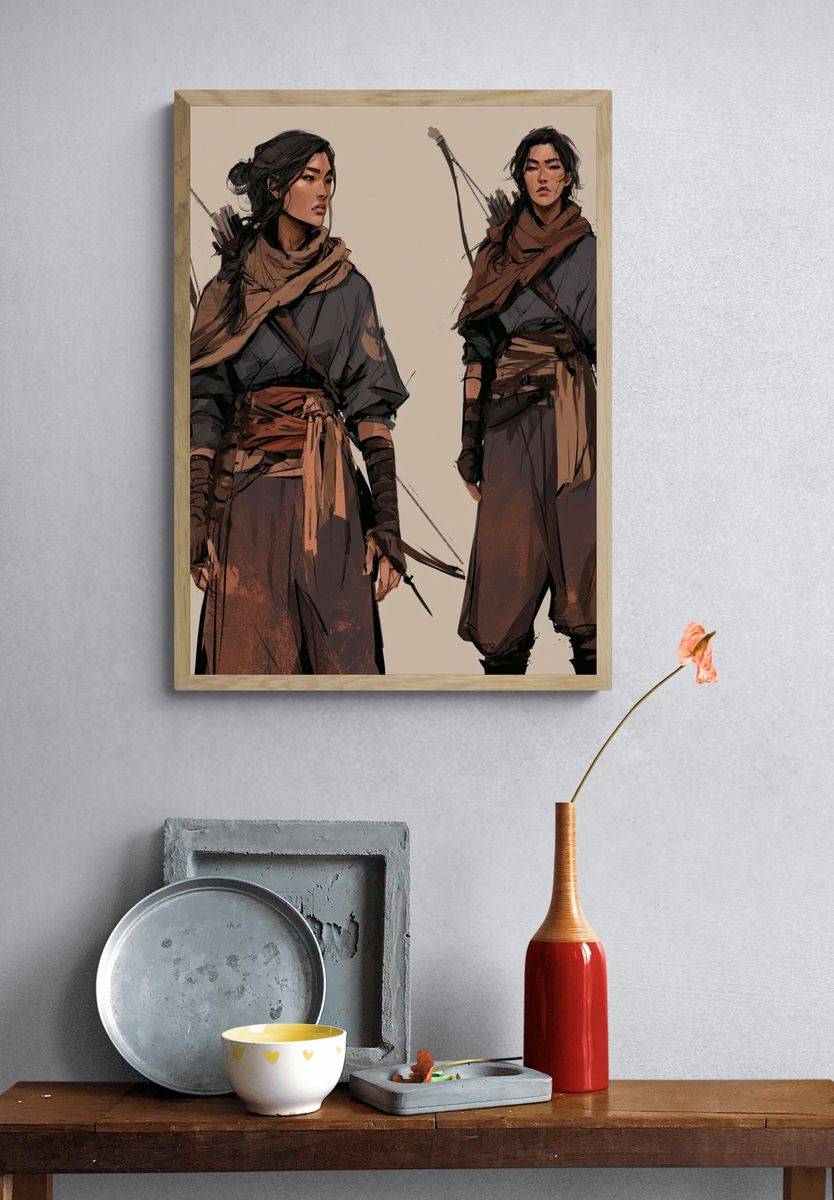 Archer Character Study Illustration Poster. — room view 3