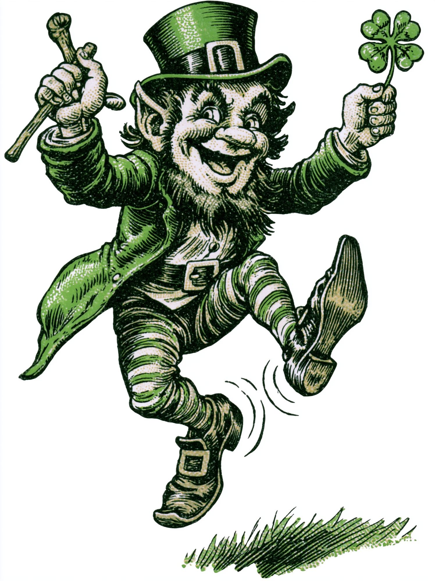 Lucky Leprechaun Illustration Poster. poster detail