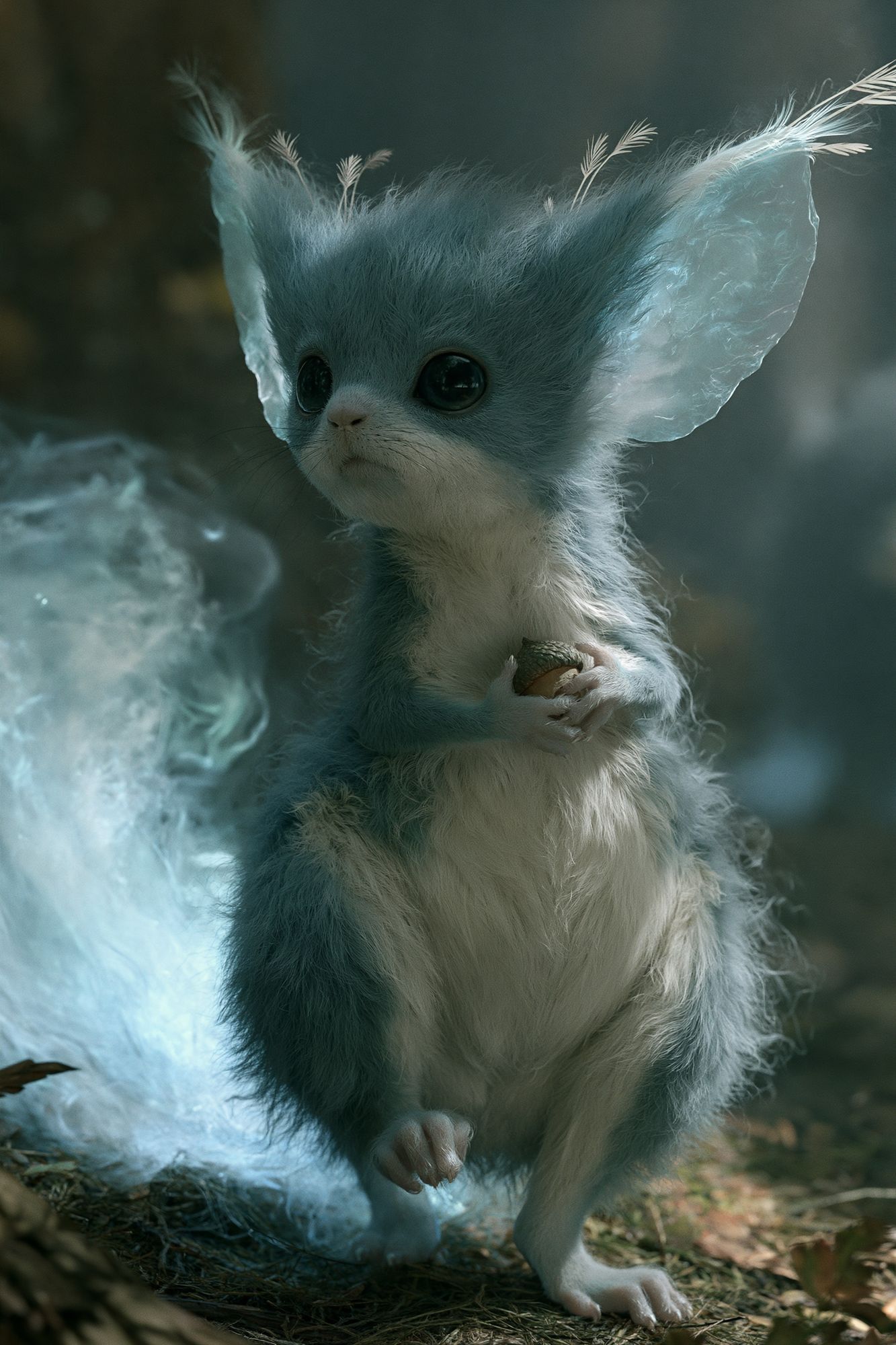 Fantasy Baby Creature Portrait Print. poster — illustration art