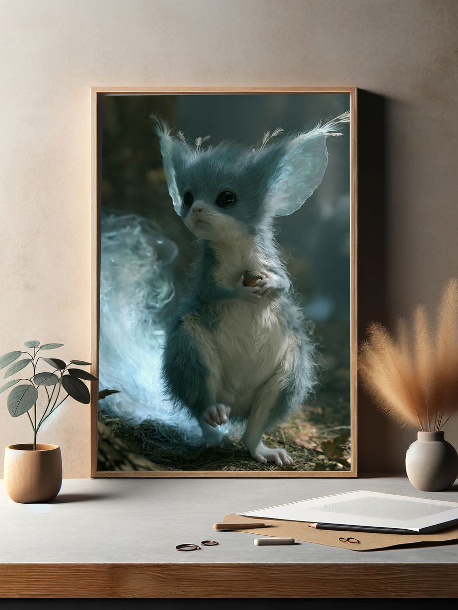 Fantasy Baby Creature Portrait Print. — room view 2