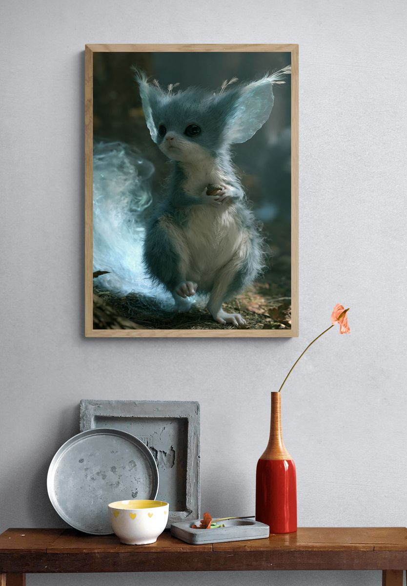 Fantasy Baby Creature Portrait Print. — room view 3