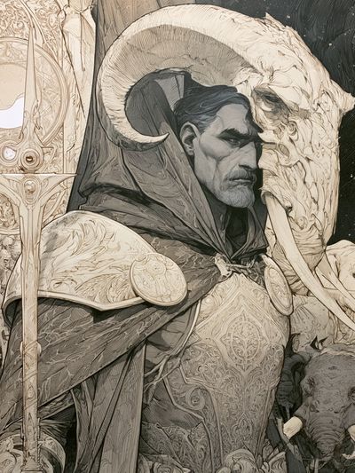 Fantasy Warrior Portrait Print.