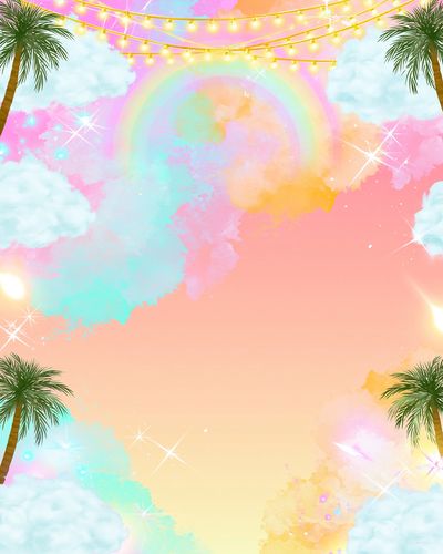 Pastel Rainbow Sky Illustration Poster. poster