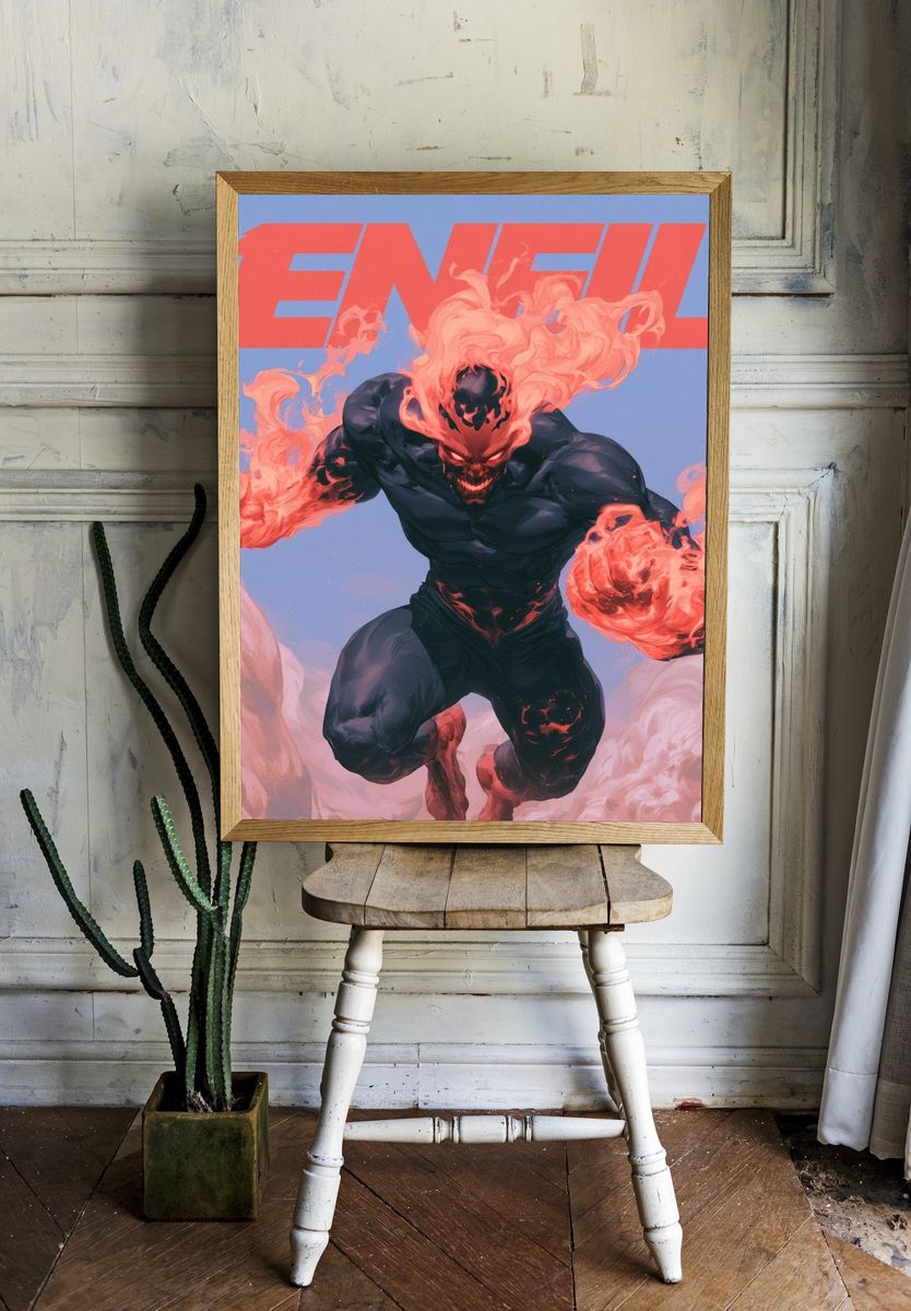 Enfu Fiery Demon Poster. room preview