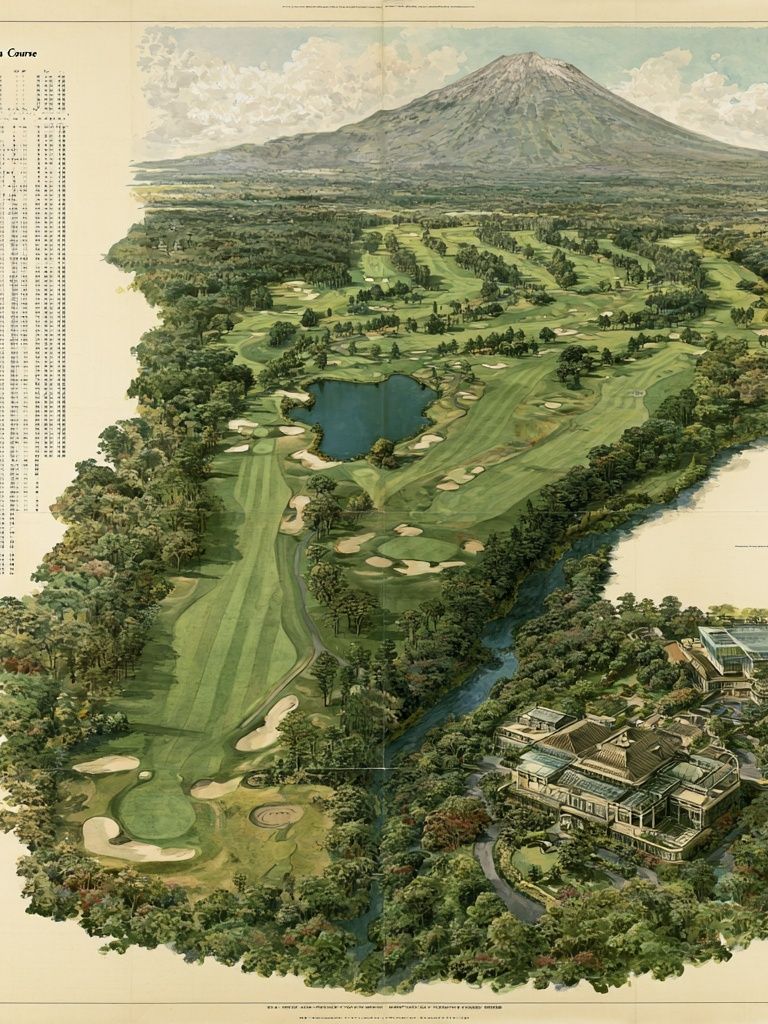 Golf Course Aerial Illustration Poster. poster detail
