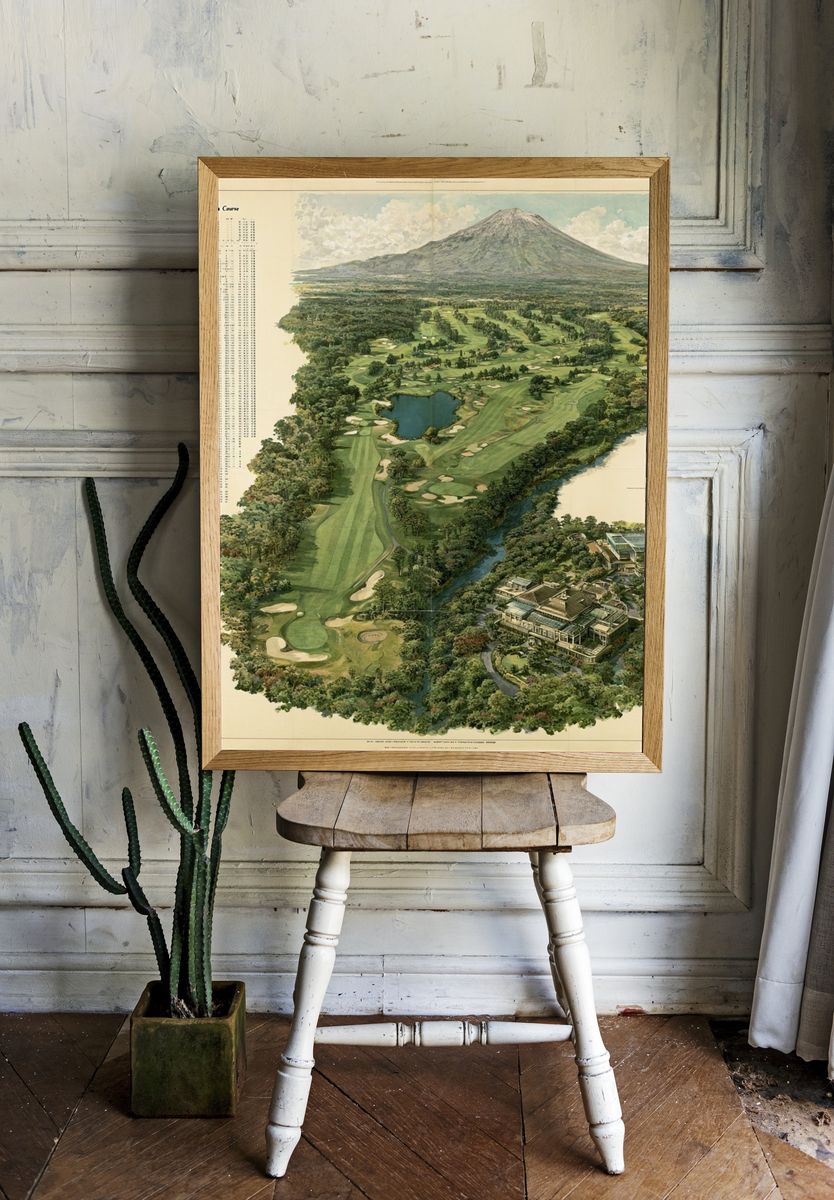 Golf Course Aerial Illustration Poster. room preview