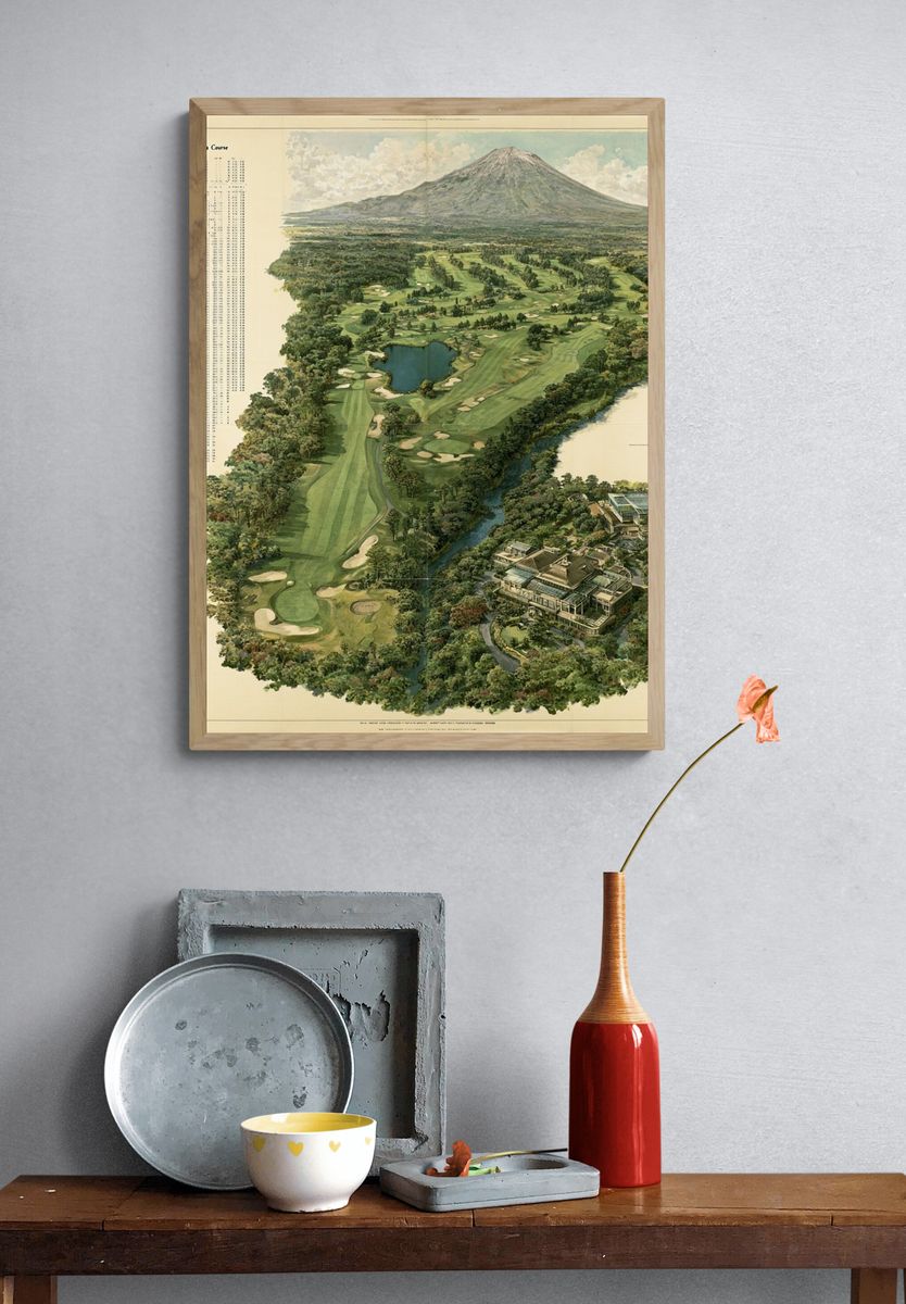 Golf Course Aerial Illustration Poster. — room view 3