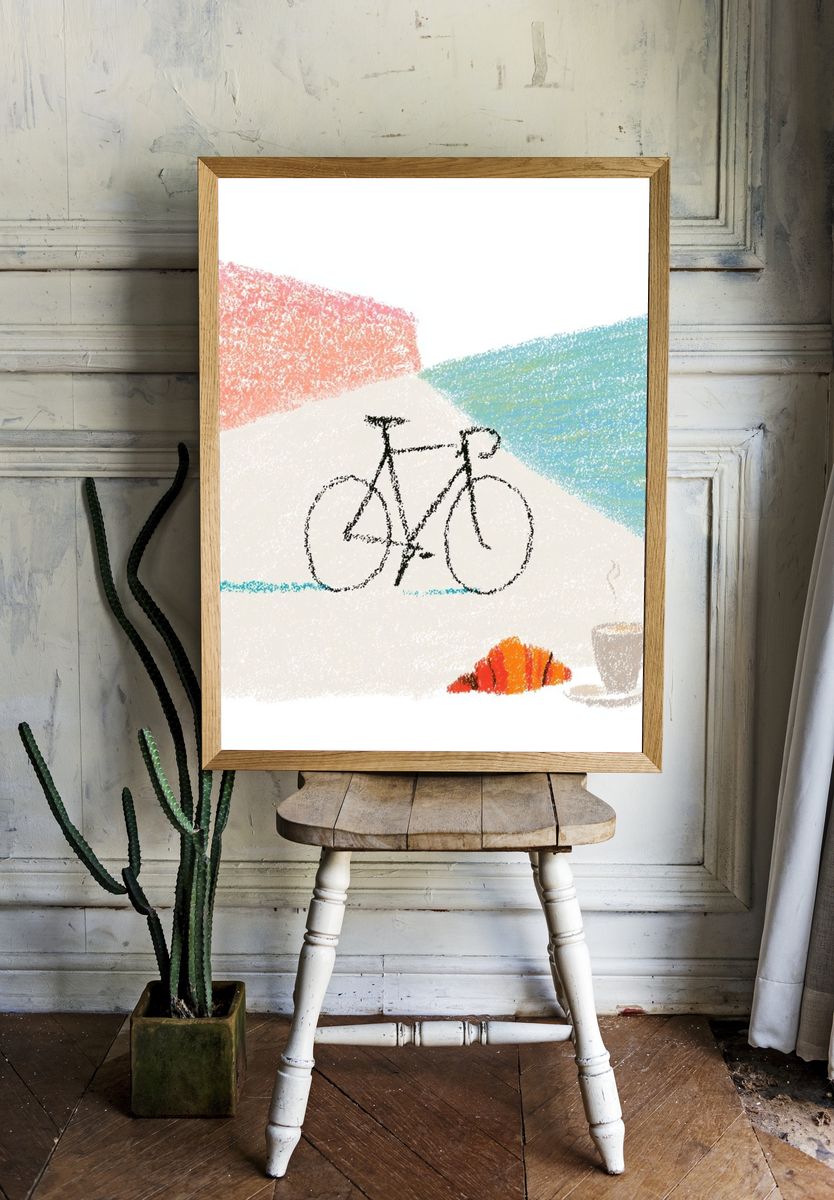 Cycling Morning Sketch Poster. room preview
