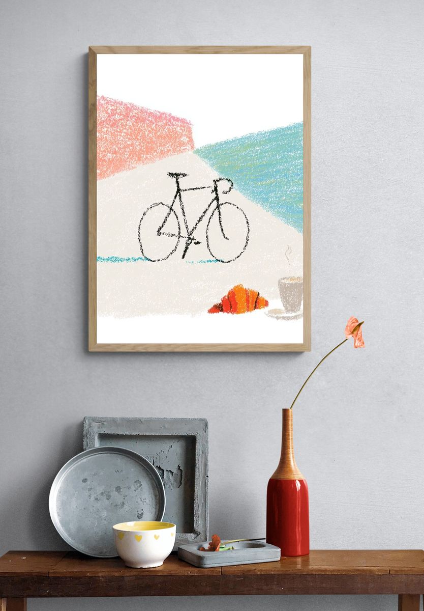Cycling Morning Sketch Poster. — room view 3