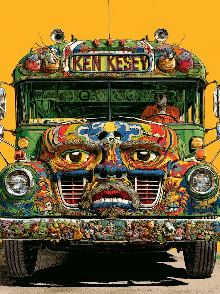 Ken Kesey Psychedelic Bus Print. poster detail