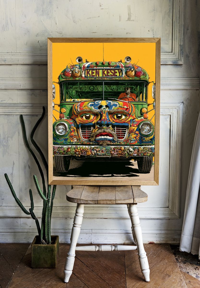 Ken Kesey Psychedelic Bus Print. — room view 1