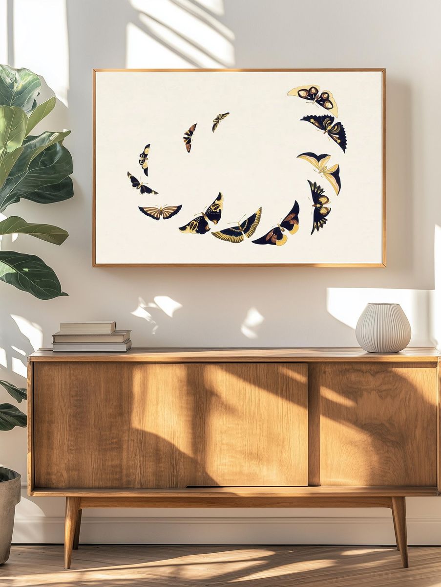 Flower Path Sketch Print. — room view 3