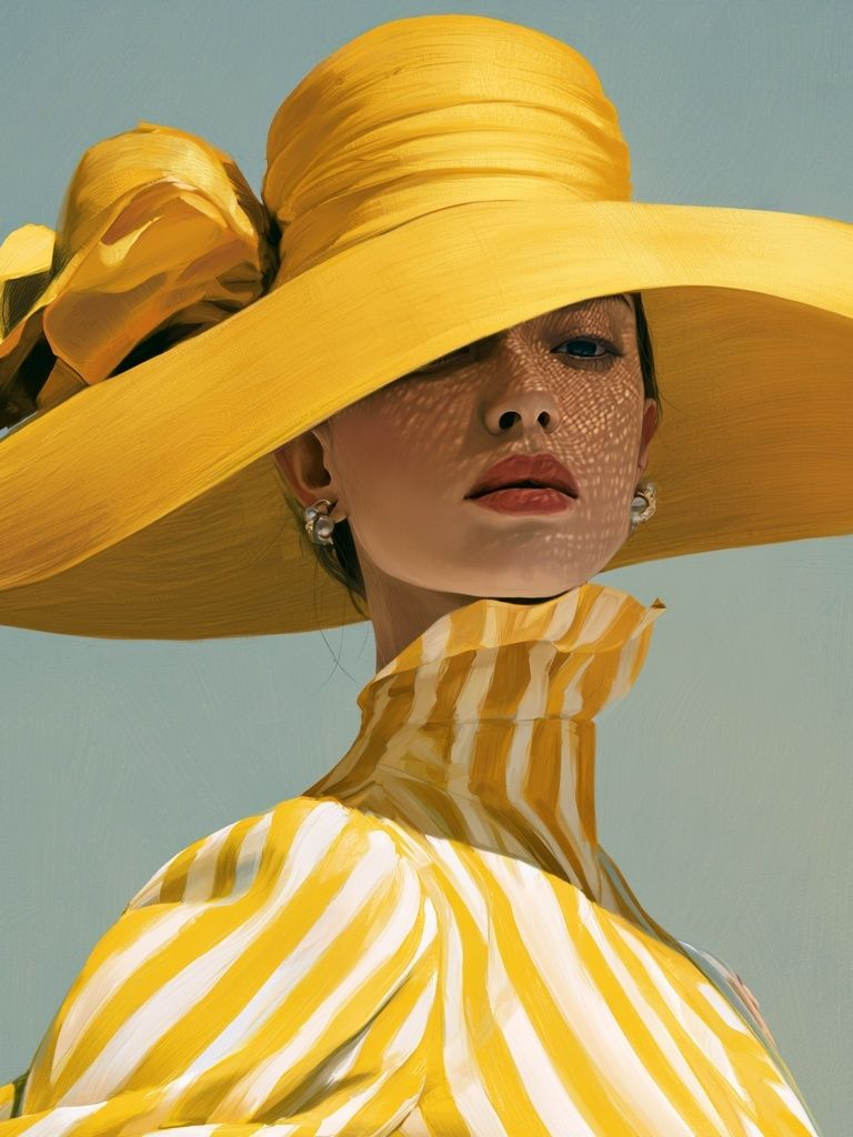 Yellow Hat Fashion Illustration Poster. poster — illustration art