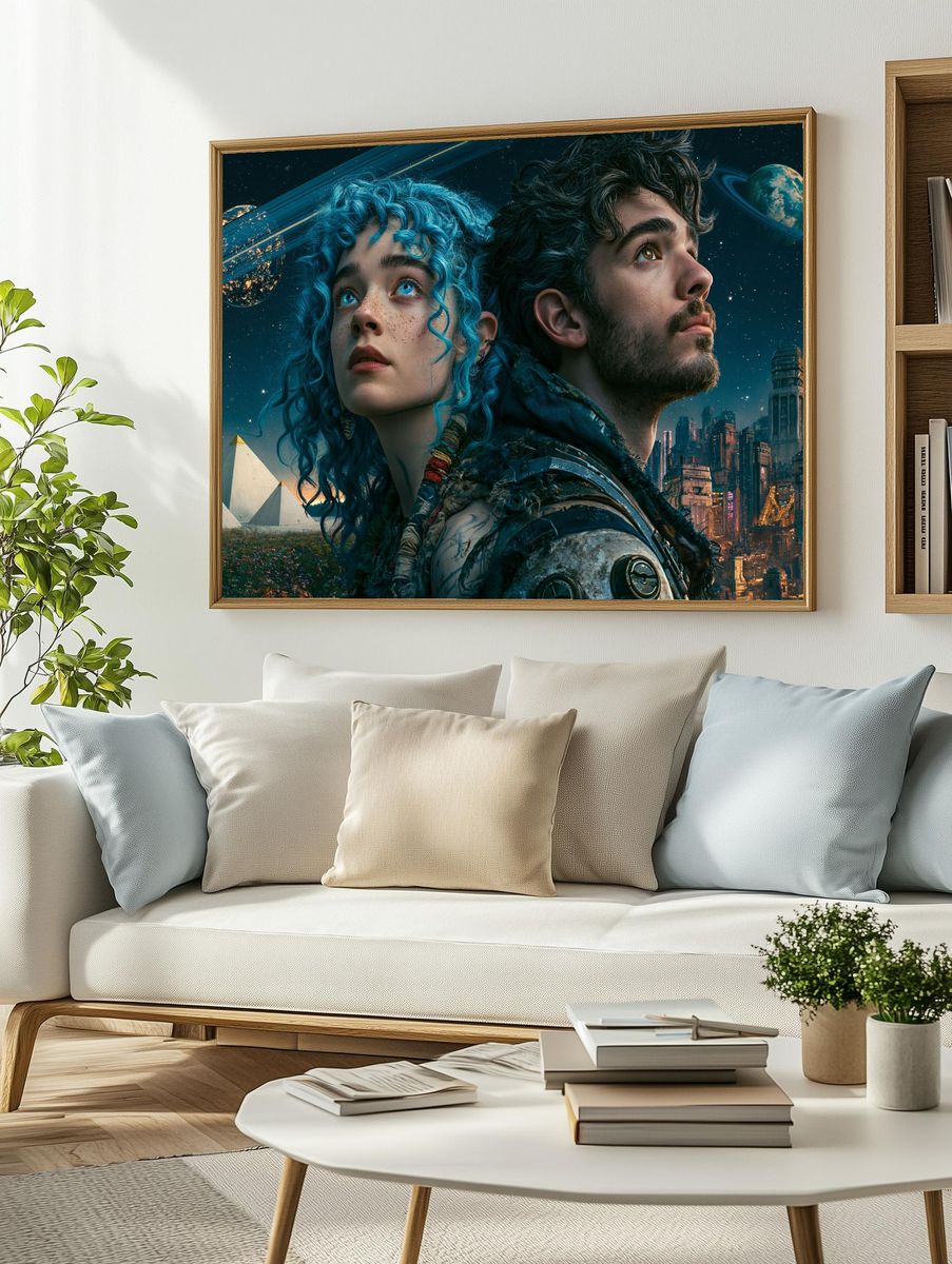 Cosmic Duo Sci-Fi Poster. — room view 2