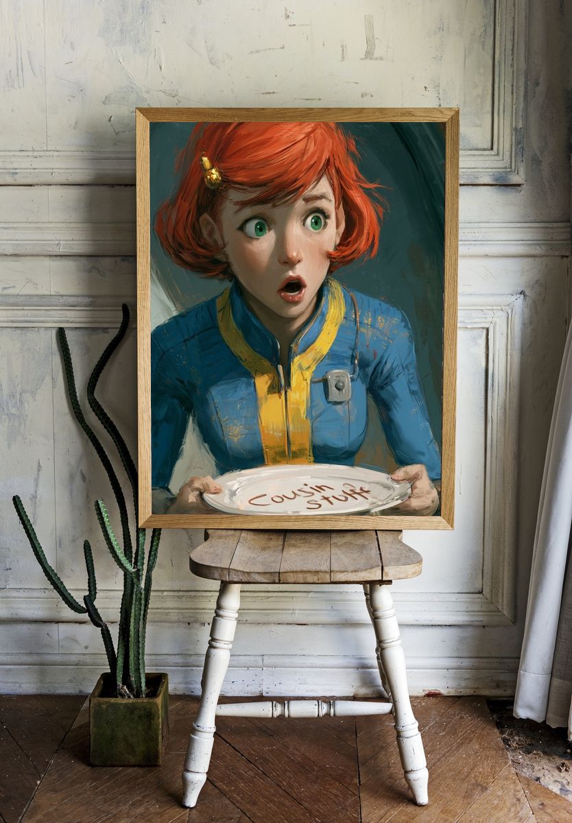 Vault Girl Digital Art Poster. room preview