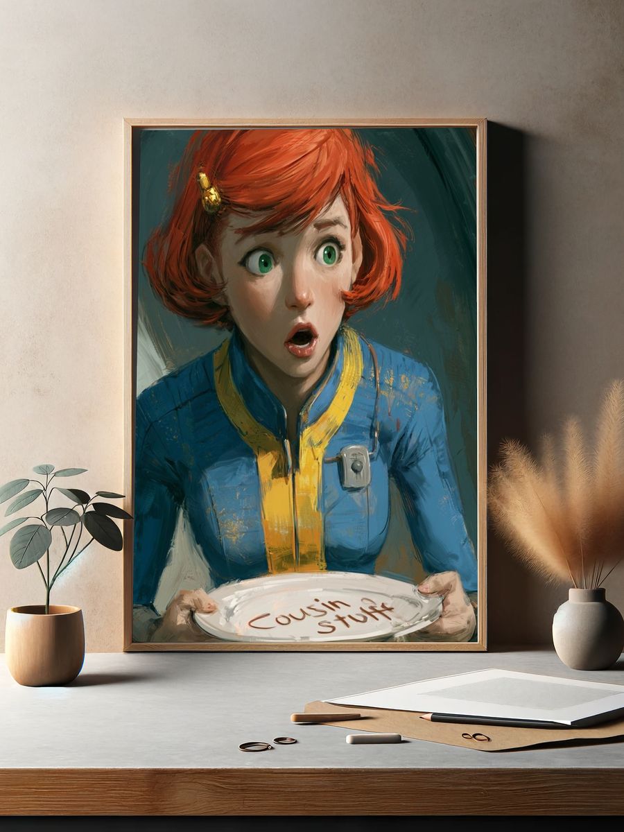 Vault Girl Digital Art Poster. — room view 2