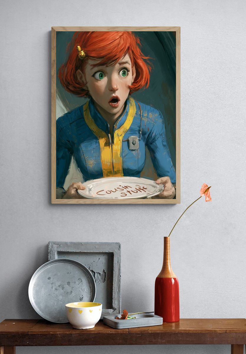 Vault Girl Digital Art Poster. — room view 3