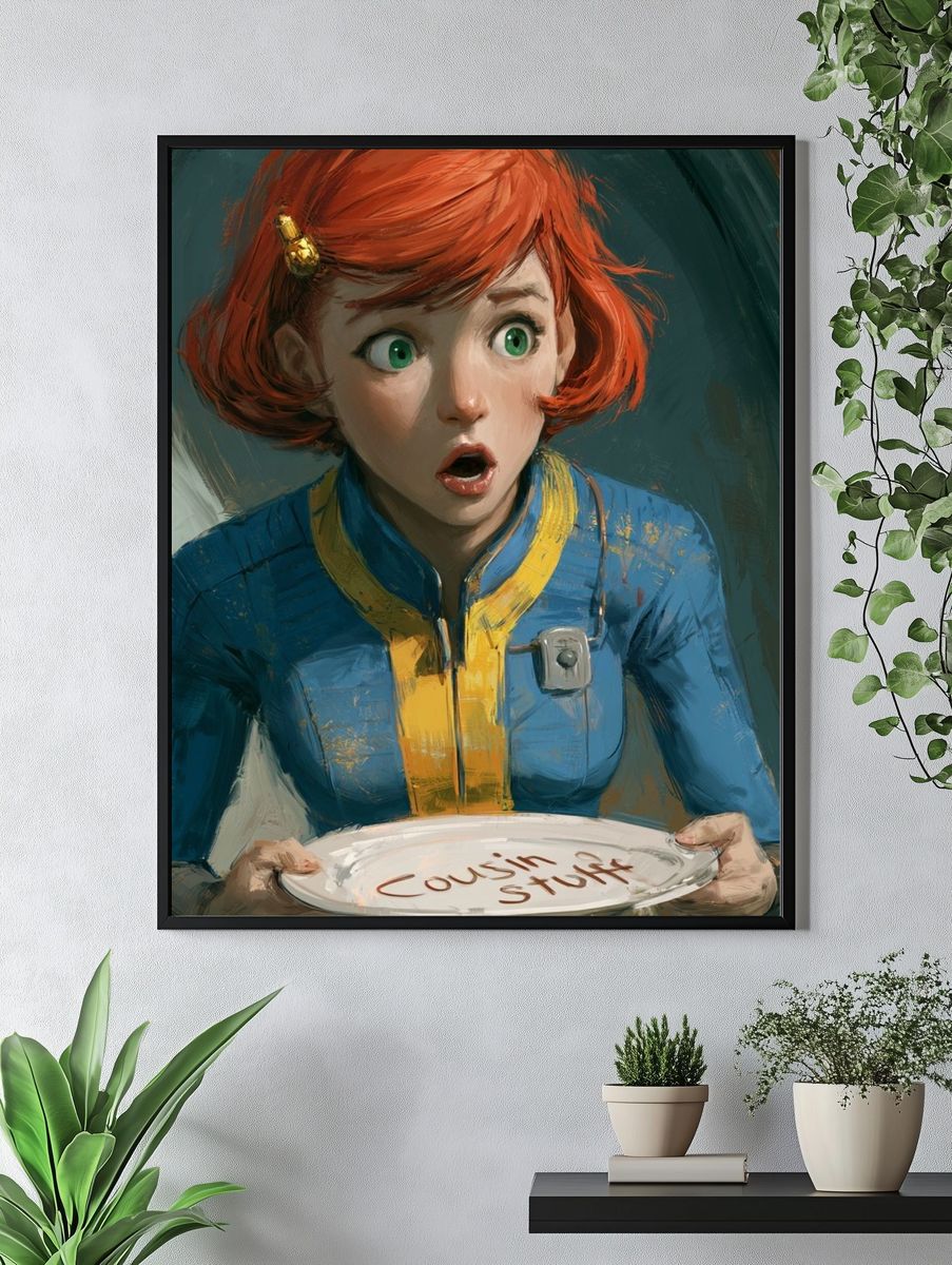 Vault Girl Digital Art Poster. — room view 4