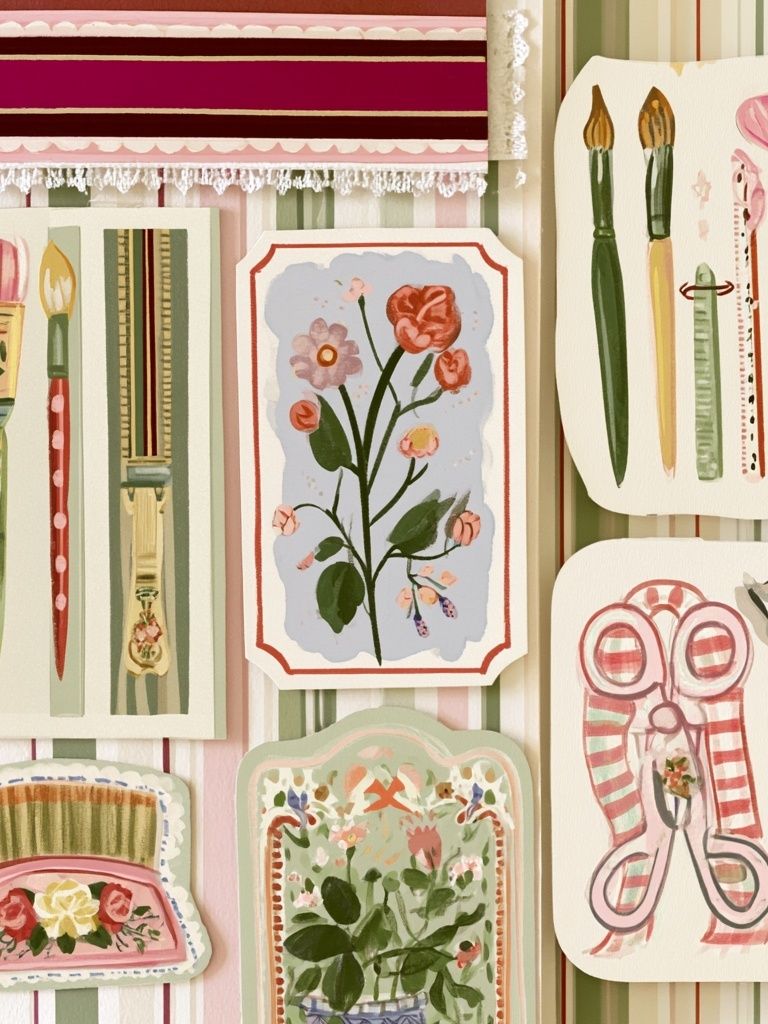 Floral Paintbrush Still Life Poster. poster — illustration art