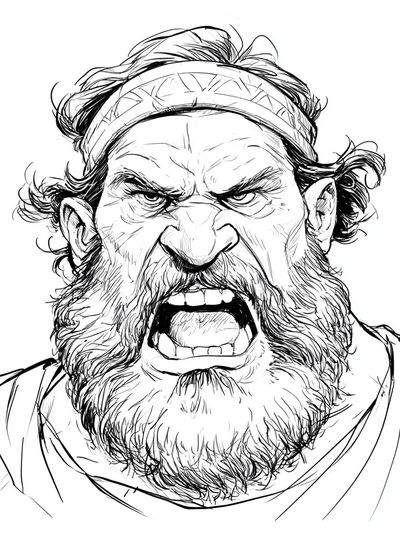 Fierce Warrior Portrait Print. poster