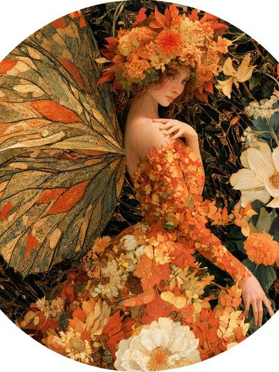 Floral Fairy Portrait Print.
